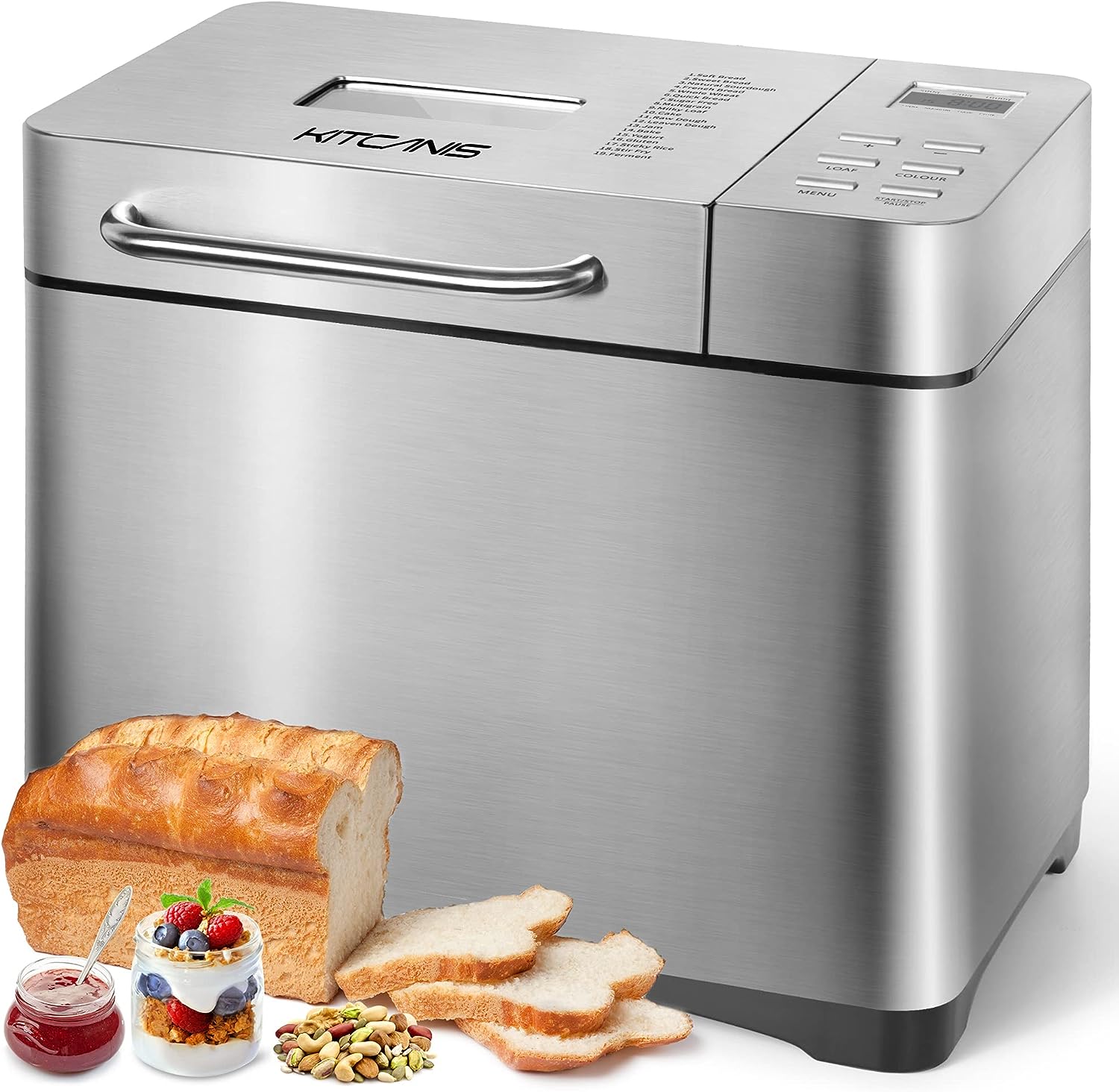 650W Bread Maker 19-in-1 Stainless Steel Automatic Bread Machine