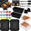 Airfryer Zubehör für COSORI Heißluftfritteuse Zubehör Dual Zone 8.5 L,Wiederverwendbares Airfryer Zubehör Einschließlich Silikonformen, Grillrost, Brotbackformen für COSORI R903/R901 Airfryer