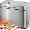 Bread Maker Machines, 19 in 1 Stainless Steel Breadmaker with Automatic Dispenser, 2.2LB Large Bread Machine, Nonstick Ceramic Pan, LCD Touch Panel, Gluten Free, Dough Maker, Jam, Yogurt